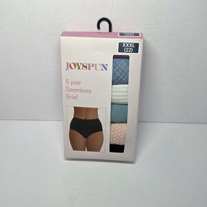 Joyspun Seamless Brief Panties 6 Pack XXXL (22) Multicolor Women's Plus
